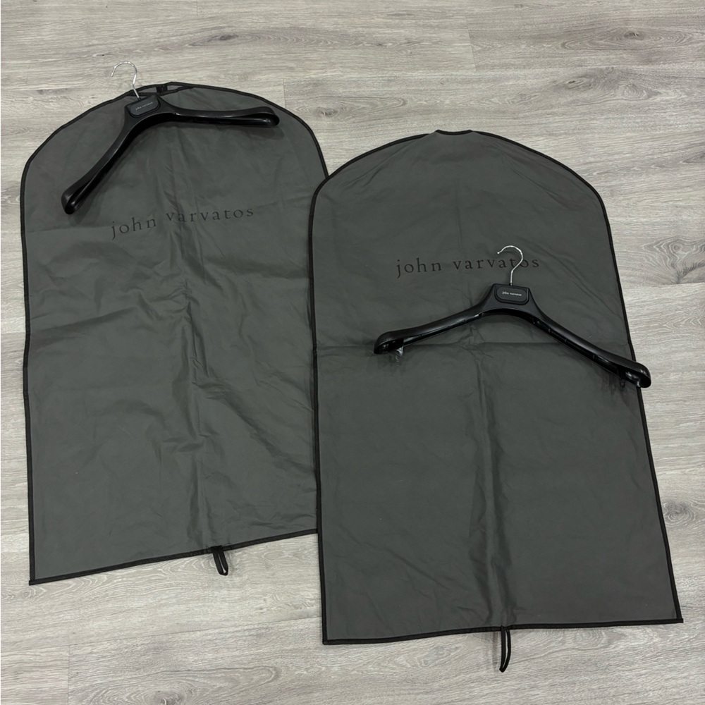 Brand New John Varvatos 2 Garment Bags and 2 Hangers for a Jacket, Coat, Suit